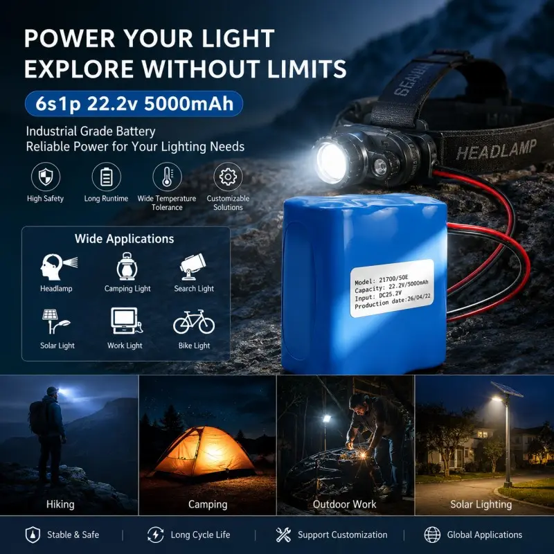 Custom 6S 22.2V 5000mAh решение для наружных фар